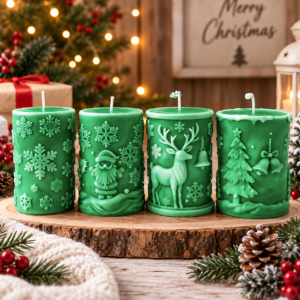 Christmas Snowflake Cylinder Decorative Candle