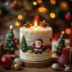 Knitted Christmas Decorative Candle