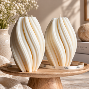 Tall Swirl Decorative Soy Wax Candle